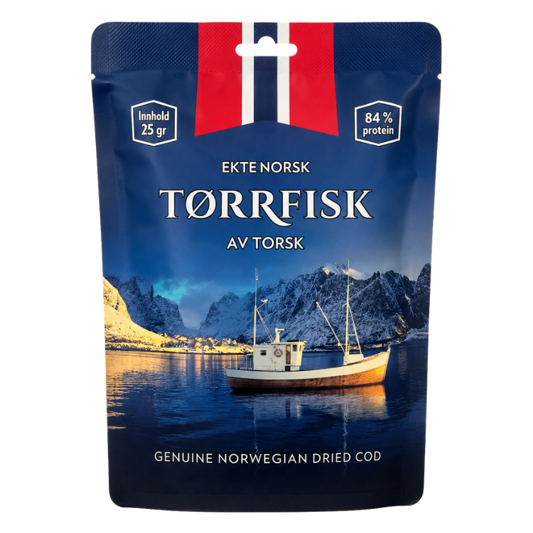 Ekte Norsk Tørrfisk av Torsk 25 g