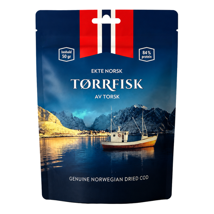Ekte Norsk Tørrfisk av Torsk 50 g