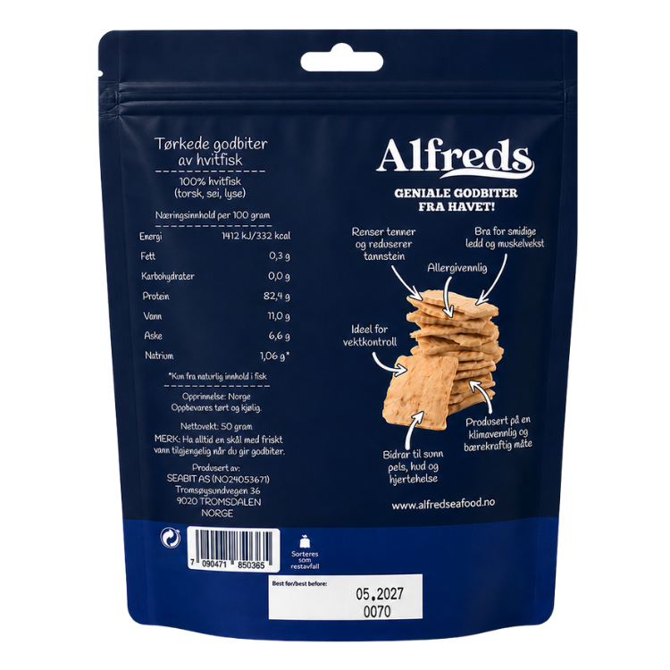 Alfreds Tørrfiskchips til Hund - Bilde 3