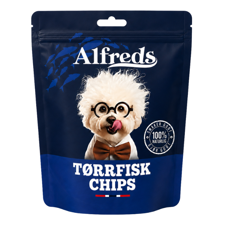 Alfreds Tørrfiskchips til Hund
